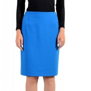Hugo BOSS WOMEN'S "VILEANA1" ROYAL BLUE STRAIGHT PENCIL SKIRT